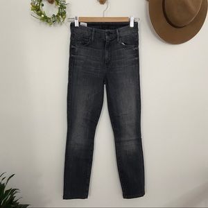 MOTHER HIGH WAISTED LOOKER BLACK JEANS SIZE 24